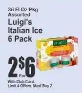 Key Food Luigi's Italian Ice 6 Pack offer