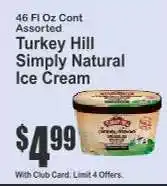 Key Food Turkey Hill Simply Natural Ice Cream offer