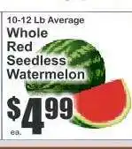 Key Food Whole Red Seedless Watermelon offer