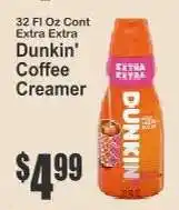 Key Food Dunkin' Coffee Creamer offer