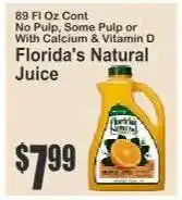Key Food Florida's Natural Juice offer