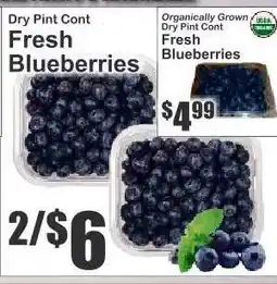 Key Food Organically Grown Dry Pint Cont Fresh Blueberries offer