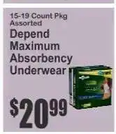 Key Food Depend Maximum Absorbency Underwear offer