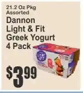 Key Food Dannon Light & Fit Greek Yogurt 4 Pack offer