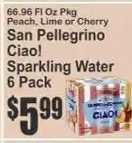 Key Food San Pellegrino Ciao! Sparkling Water 6 Pack offer