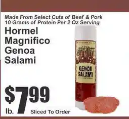 Key Food Hormel Magnifico Genoa Salami offer