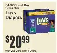 Key Food Luvs Diapers offer