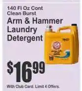 Key Food Arm & Hammer Laundry Detergent offer