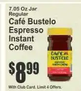 Key Food Café Bustelo Espresso Instant Coffee offer
