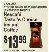 Key Food Nescafé Taster's Choice Instant Coffee offer