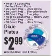 Key Food Dixie Plates offer