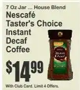 Key Food Nescafé Taster's Choice Instant Decaf Coffee offer