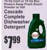 Key Food Cascade Complete Dishwasher Detergent offer
