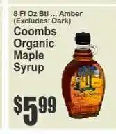Key Food Coombs Organic Maple Syrup offer