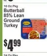 Key Food Butterball 85% Lean Ground Turkey offer