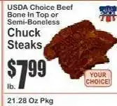 Key Food Chuck Steaks offer