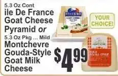 Key Food ile De France Goat Cheese Pyramid or Montchevre Gouda-Style Goat Milk Cheese offer