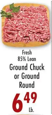 Garden Fresh Market Fresh 85% Lean Ground Chuck or Ground Round offer
