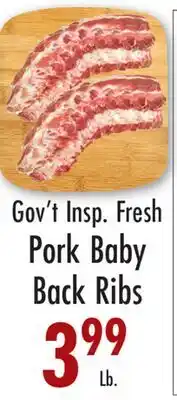 Garden Fresh Market Gov't Insp. Fresh Pork Baby Back Ribs offer
