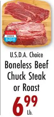 Garden Fresh Market U.S.D.A. Choice Boneless Beef Chuck Steak or Roast offer