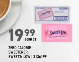 US Foods Chef's Store Zero calorie sweetener sweet'n low offer