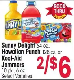 Jewel-Osco Sunny delight, hawaiian punch or kool-aid jammers offer