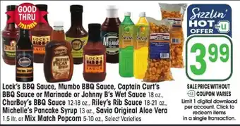 Lock's BBQ Sauce, Mumbo BBQ Sauce, Captain Curt's BBQ Sauce or Marinade or Johnny B's Wet Sauce, CharBoy's BBQ Sauce,