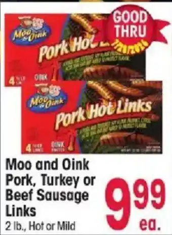 Jewel-Osco Moo and Oink Pork, Turkey or Beef Sausage Links offer