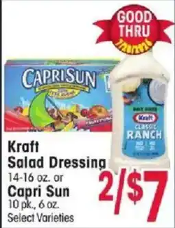 Jewel-Osco Kraft salad dressing or capri sun offer