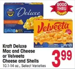 Jewel-Osco Kraft Deluxe Mac and Cheese or Velveeta Cheese and Shells offer