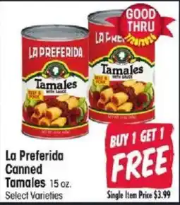 Jewel-Osco La Preferida Canned Tamales offer