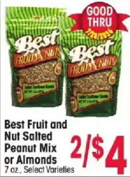 Jewel-Osco Best Fruit and Nut Salted Peanut Mix or Almonds offer