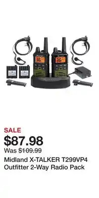 Cabela's Midland X-TALKER T299VP4 Outfitter 2-Way Radio Pack offer