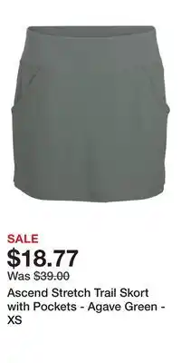 Cabela's Ascend Stretch Trail Skort with Pockets - Agave Green - XS offer