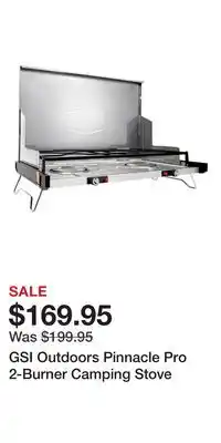 Cabela's GSI Outdoors Pinnacle Pro 2-Burner Camping Stove offer