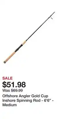 Cabela's Offshore Angler Gold Cup Inshore Spinning Rod - 6'6 - Medium offer