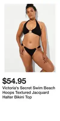 Victoria's Secret Victoria's Secret Swim Beach Hoops Textured Jacquard Halter Bikini Top offer