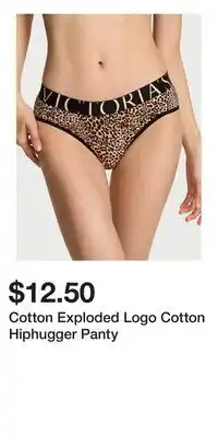 Victoria's Secret Cotton Exploded Logo Cotton Hiphugger Panty offer