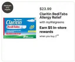 Walgreens Claritin RediTabs Allergy Relief offer