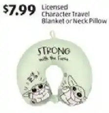 Aldi Licensed character travel blanket or neck pillow offer
