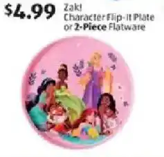 Aldi Zak! character flip-it plate or 2 piece flatware offer