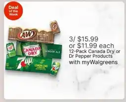 Walgreens 12-Pack Canada Dry or Dr Pepper Products offer