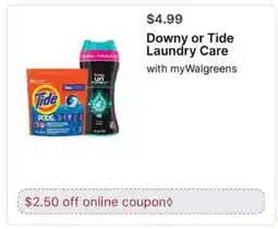 Walgreens Downy or Tide Laundry Care offer