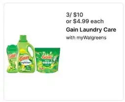 Walgreens Gain Laundry Care offer