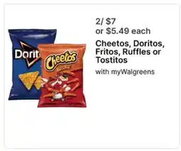 Walgreens Cheetos, Doritos, Fritos, Ruffles or Tostitos offer