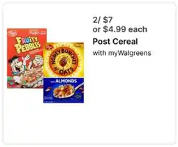Walgreens Post Cereal offer