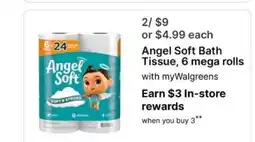 Walgreens Angel Soft Bath Tissue offer