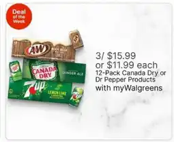 Walgreens 12-Pack Canada Dry or Dr Pepper Products offer