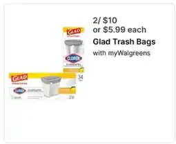 Walgreens Glad Trash Bags offer