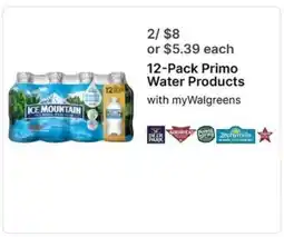 Walgreens 12-Pack Primo Water Products offer